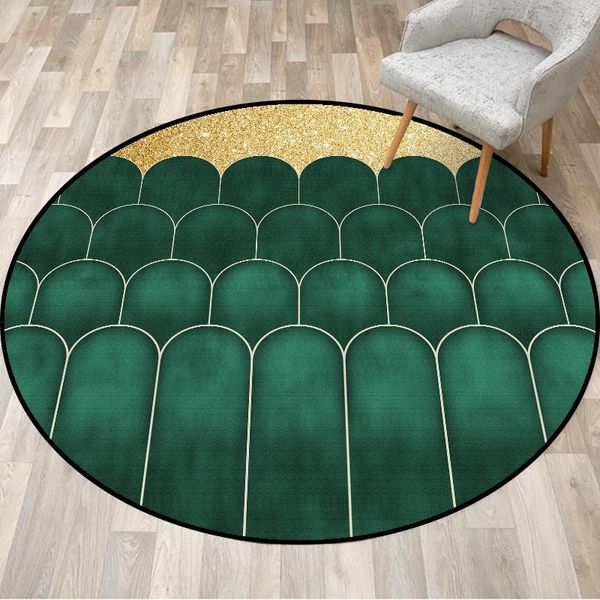 

carpets green cactus golden desert round carpet non-slip circular floor mat living room basket chair plush rug custom made