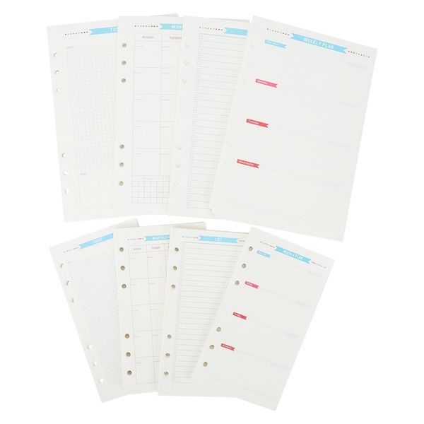 

6 gaten losse blad notebook spiraal planner refill innerlijke papier a5 a6 pagina 's dagboek wekelijkse maandelijkse plan te doen lijst