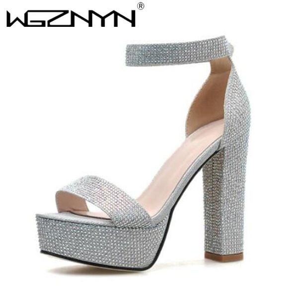 

sandals ladies summer high heels evening party shining women fashion wedding crystal shoes woman gladiator, Black