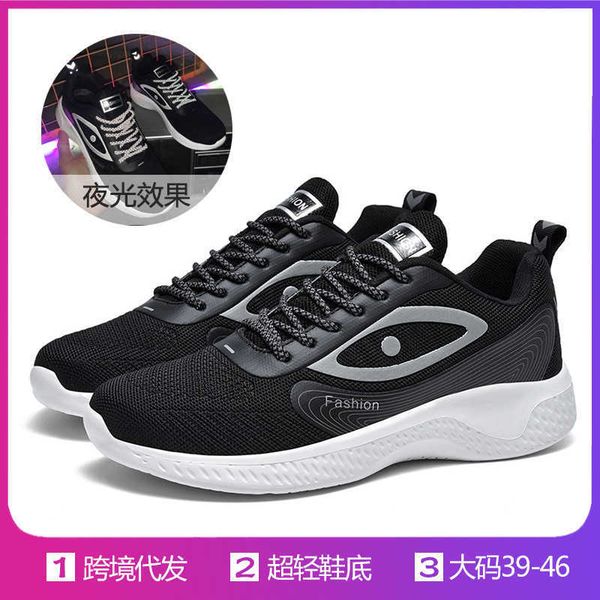 

large casual shoes sports men's fashion luminous net md sole low jogging versatiletraining sneakers