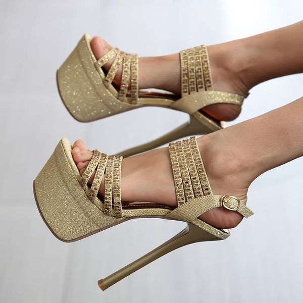 

2021 summer sandals stiletto heels female shoe espadrilles platform large size girls fashion comfort high new beige big high-hee, Black