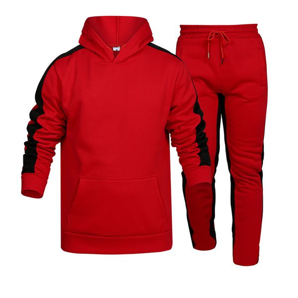 

fashion men tracksuit sets spring autumn casual clothing mens hoodies pants sportswear hooded sweatshirt set kg-25, Gray