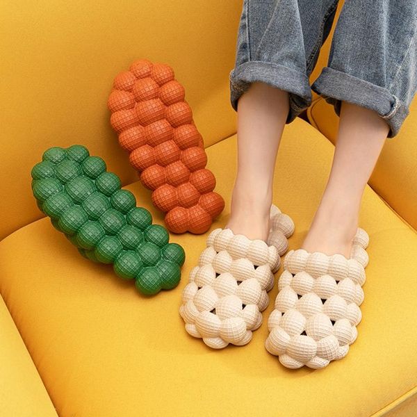 

slippers women men summer cool bubble slippers shoes fashion slides breathable home massage foot bed xin-shippi, Black