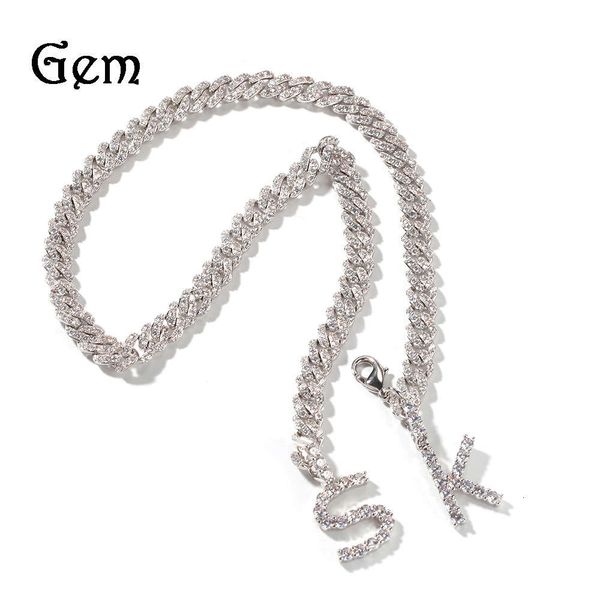 

a row of zircon letters is popular in hip hop jewelry, Silver