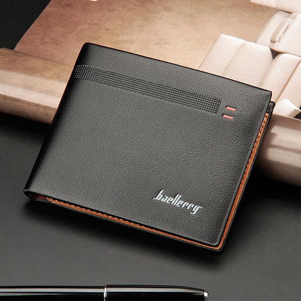 

wholesale black men wallets short male clutch bag small money purses pu leather card holder designer wallets, Red;black