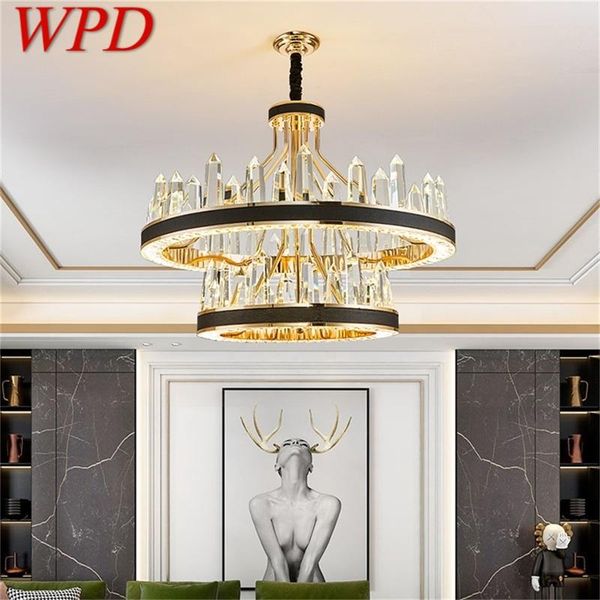 

chandeliers wpd chandelier crystal pendant lamp postmodern home led leather light fixture for living dining room