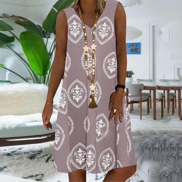 

s 5xl plus size womens dresses summer vintage printing short sleeve a line midi retro printed loose fit beach casual, Black;gray