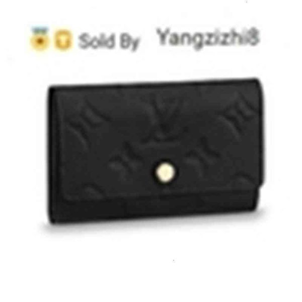 

yangzizhi8 caviar 6 key holder embossing black real m64421 lambskin chain flap bag long chain wallets key card holders purse clutches, Black;red
