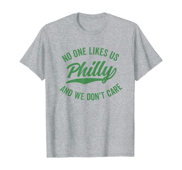 

philly no one likes us and we don't care shirt, White;black