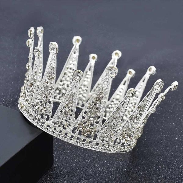 

hair clips & barrettes fashion luxury crystal bridal crown wedding round accessories girl birthday princess tiara, Golden;silver