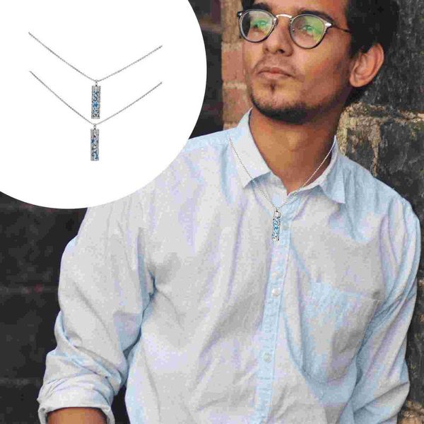 

pendant necklaces 2 sets men fragrance body jewelries collarbone accessories neck decor, Silver