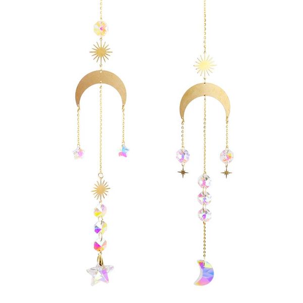 

decorative objects & figurines star hexagon crystal chandelier lighting accessories curtain home garden sun ball hanging metal ornament pend