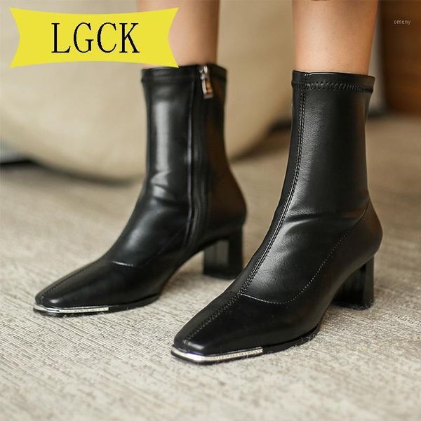 

boots plus size 34-39 women's high heels fashion autumn winter leather stretch women black zip ankle1