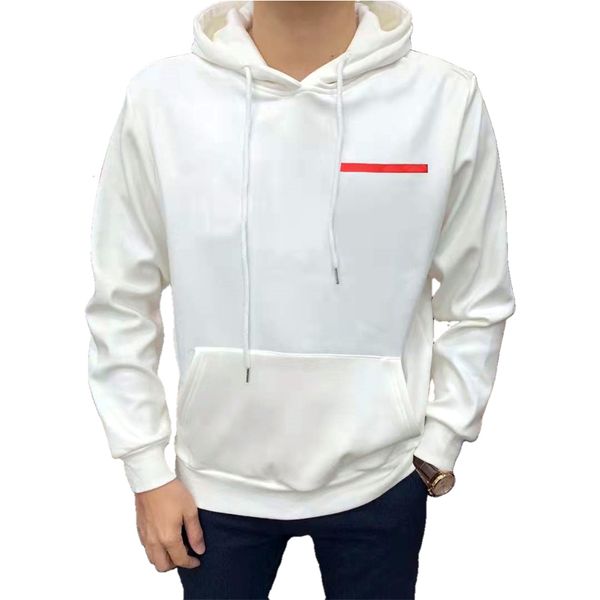 

21fw designer prad mens hoodie inverted triangle sweater fashion casual crewneck sweatshirt black and white