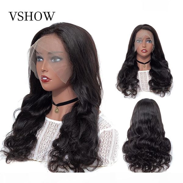 

brazilian body wave lace front human hair wig 150% remy human hair lace front wig with baby hair 360 lace frontal wig, Black
