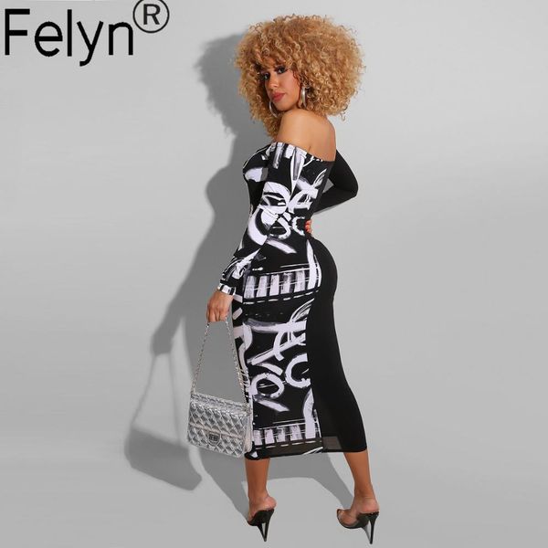 

evening dress, famous online, elegant letter, print, off shoulder, long skirt, 2021 ins, bb073 190z, Black;gray