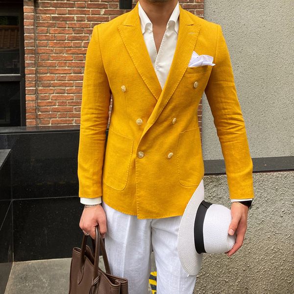 

men's suits & blazers british style trend brand fashion 4 color summer linen masculino slim suit jacket italy men party dinner soc, White;black