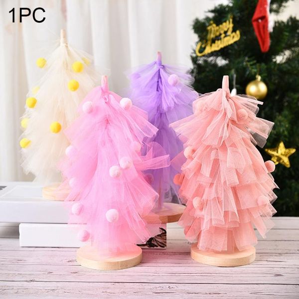 

christmas decorations deskparty diy craft standing tree skirt atmosphere mini festival multi purpose gauze pine cute home decor