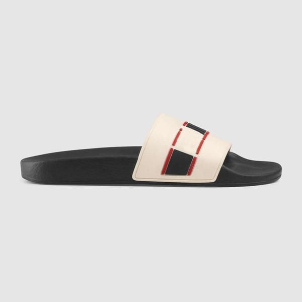 

fashion slide summer fashion wide flat mens womens slipper luxe male female sandal slippers with box, Black