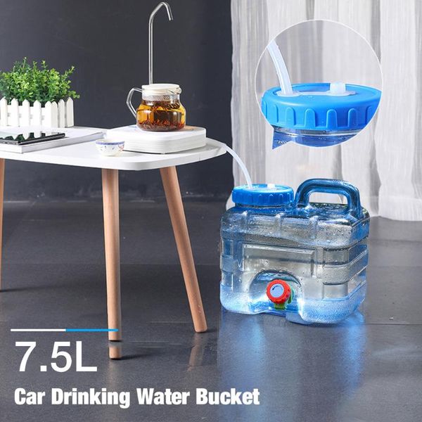 

hydration packs 7.5l capacity outdoor water bucket portable driving tank container with faucet for self-driving tour