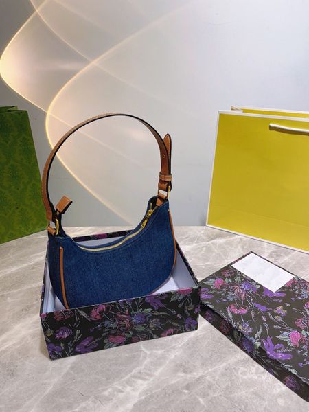 

fashion designer high qulity womens shoulder bags letter lady retro handbag saddle bag tannin denim hand bags