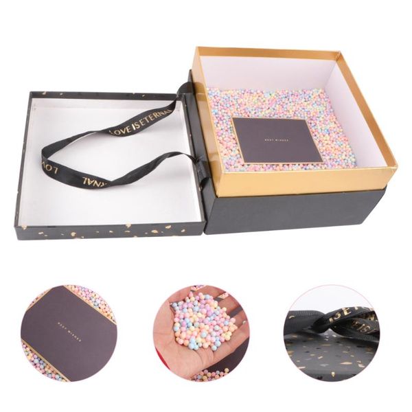 

1 set of creative treat box present storage box decorative gift container(black)