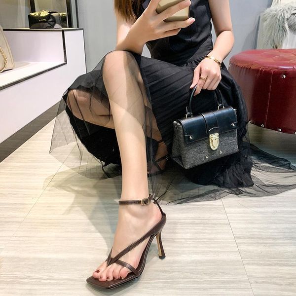 

sandals, black buckle 2021 new fashion shoes with square head women's and thin