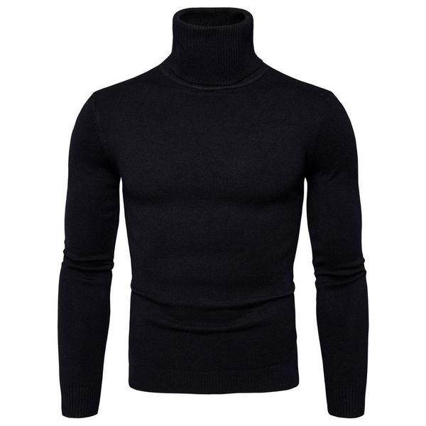 

2021 new winter high neck thick warm sweater men ahl1, White;black