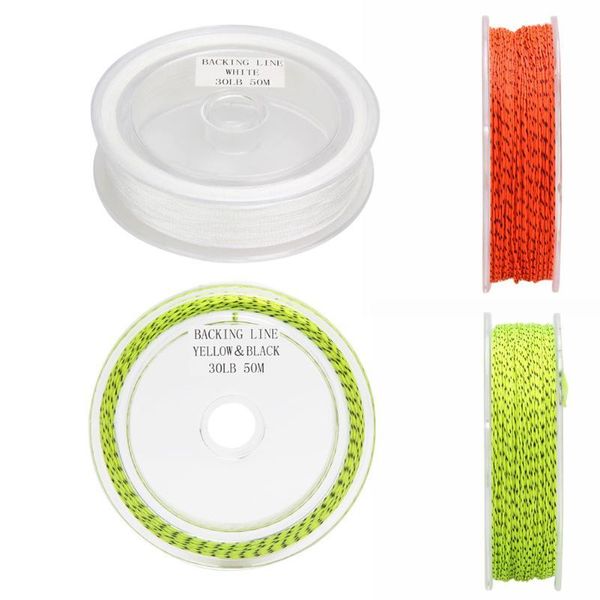 

fishing accessories piece of line polyester white/green/red color 50m backing 30lb braided 8 weaves with box bass