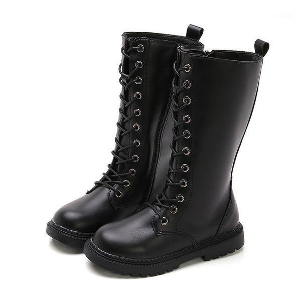

boots kids for girls children' rubber motorcycle high zipper fashion autumn winter knee-high 26-371, Black;grey