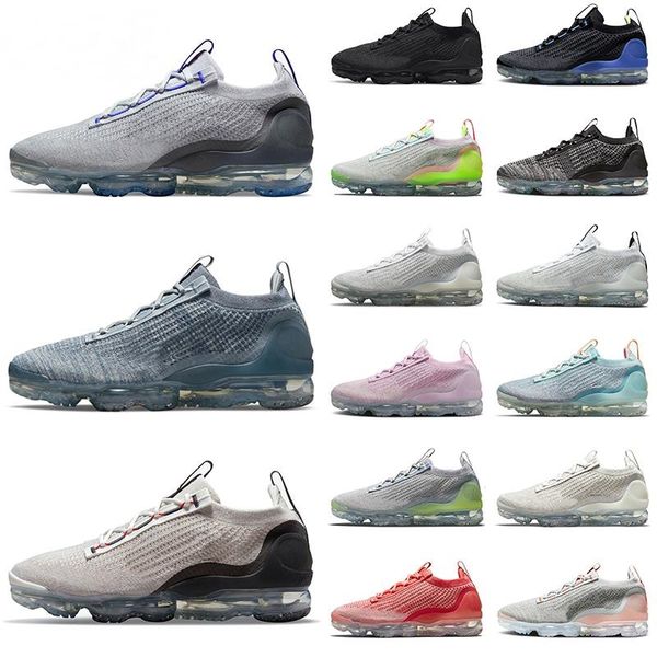 2021 Autêntico Tênis de Corrida FK Fly Knit Flynit Designer Masculino Feminino Stone Mauve Pure Platinum Team Vermelho Oreo Cinza Azul Branco Tênis 36-45