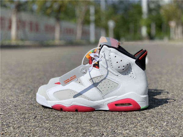 

c080520 authentic 6 hare outdoor shoes men women neutral grey white true red black bugs bunny trainers sneakers ct8529-062 with original box