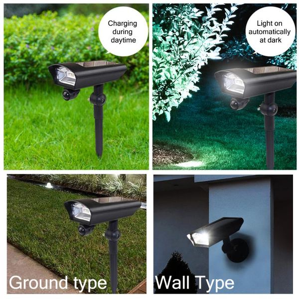 

led solar powered light outdoor for garden decoration waterproof landscape lighting wall lamp yard patio porch safety sunlight