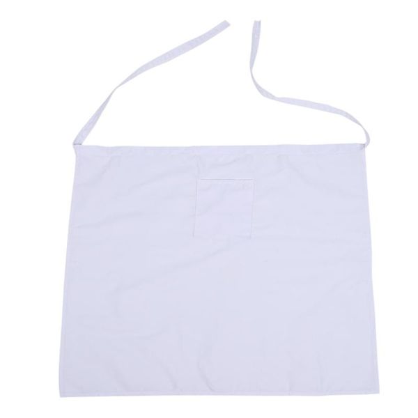 

kitchen ware chef half bistro apron with center divide pocket-white