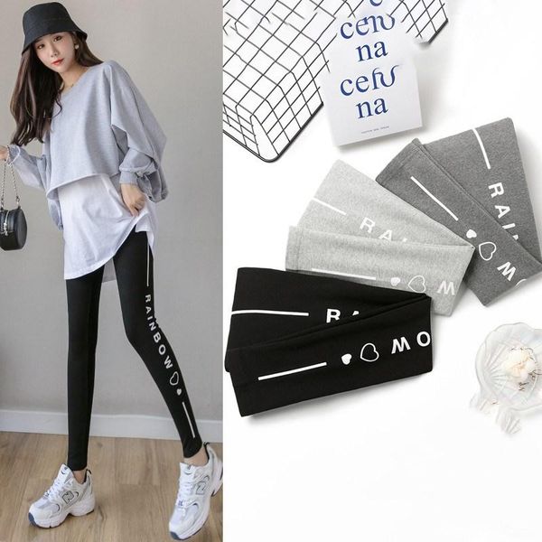 

maternity bottoms pregnant women with cotton printing leggings net red small mother wear belly long pants spring and autumn, White