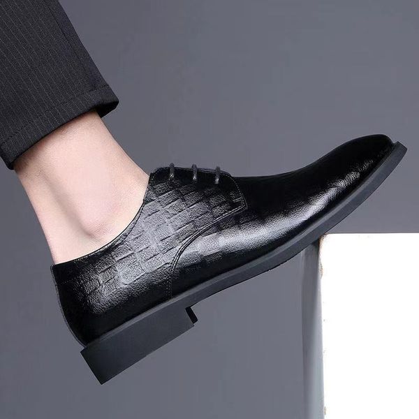 

busins drs leather shoes men's casual british xinlang korean wedding, Black