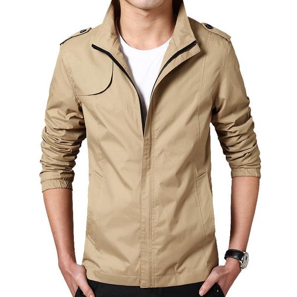 

men's jackets spring and autumn jacket thin leisure windbreaker coat male, Black;brown
