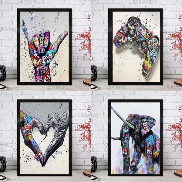 

paintings abstract graffiti paintingremote controlanimallovehome decor wall picture canvas home poster