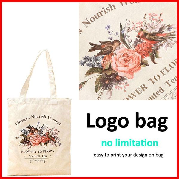 

shopping bags (100pcs/lot) custom black white eco canvas cotton bag with