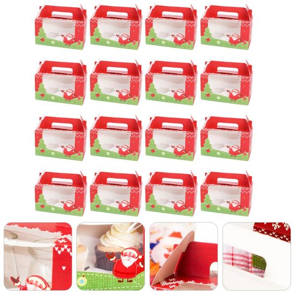 

gift wrap 20pcs portable cupcake containers with clear window christmas cake cases