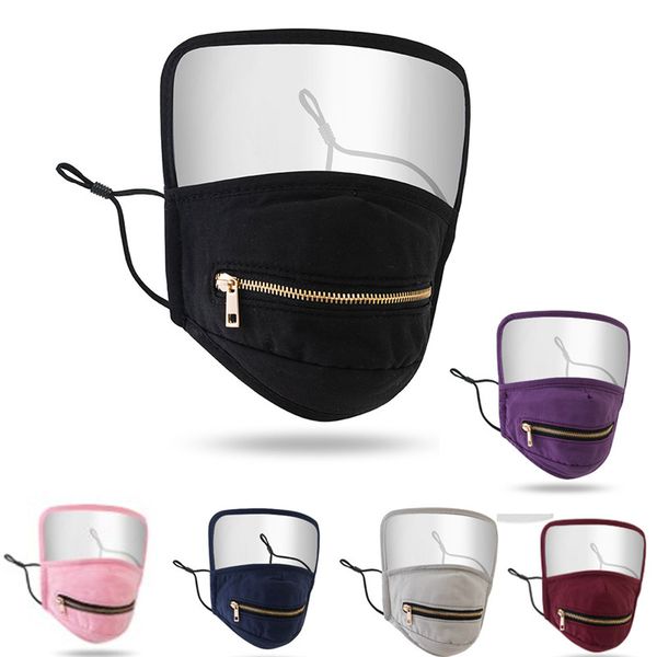 

2 in 1 zipper face mask full face protection fashion dust-proof washable reusable masks breathable sport mask dhl ing