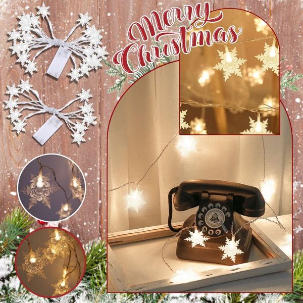 

strips usb festoon string light fairy garland snowflake christmas decor for home holiday decorative year lamp