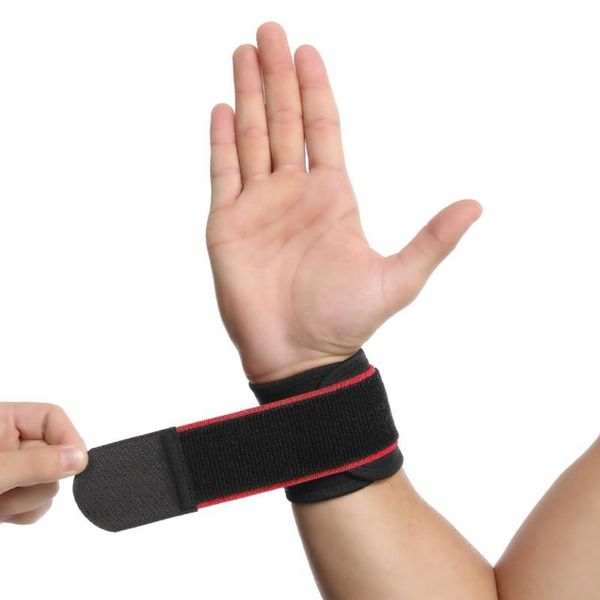 

1 pc adjustable sports wrist brace wrap protective hand bands 2021., Black;red