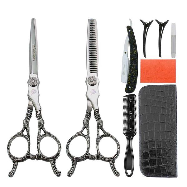 

hair scissors univinlions 6.0 inch kit razor comb barber professional tijeras texterixing shears styling tools