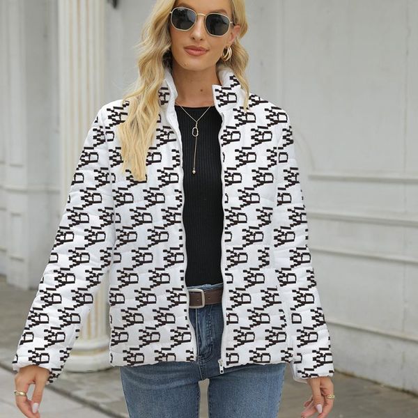 

women's down & parkas 2021 autumn and winter cotton-padded jacket printed long-sleeved casual warm cotton-, Black