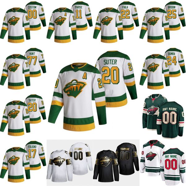 

minnesota wild 2021 reverse retro jersey 90 marcus johansson 34 kaapo kahkonen 33 cam talbot 97 kirill kaprizov hockey jerseys custom stitch, Black;red
