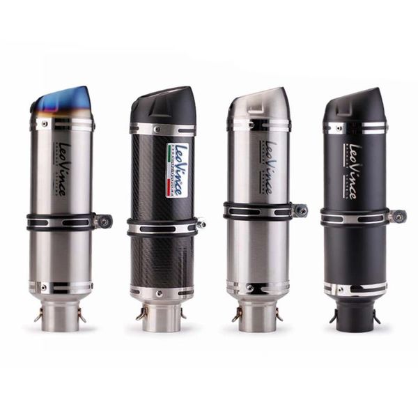 

motorcycle exhaust system universal modified scooter muffle fit for most atv with leovince sticker and laser