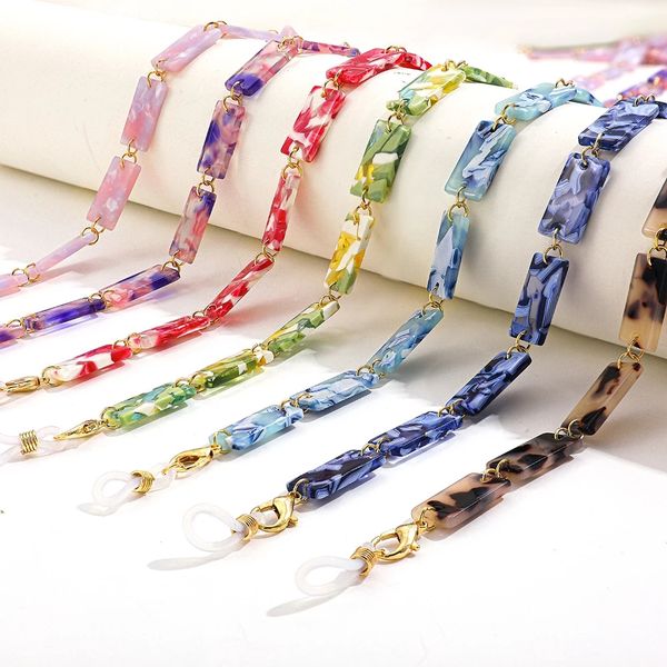 

retro acrylic sunglasses chain leopard rectangle reading glasses chain lanyard eyewear cord holder neck strap accessories