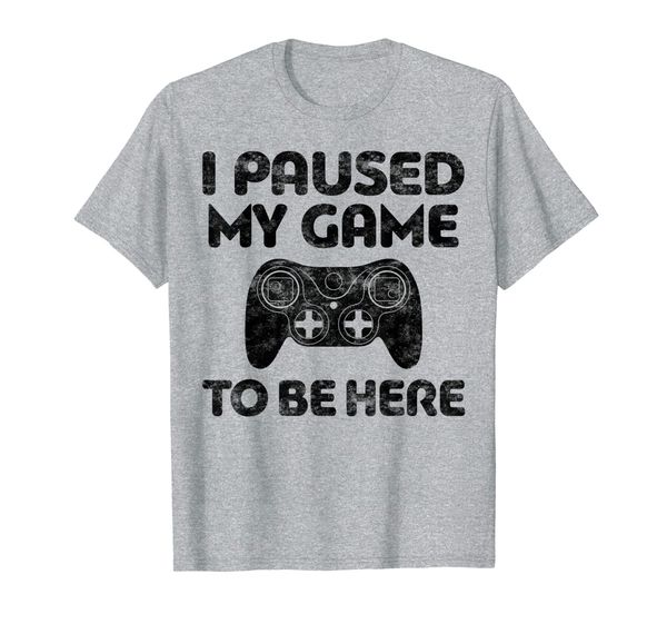 

i paused my game to be here t-shirt video gamer gift shirt, White;black