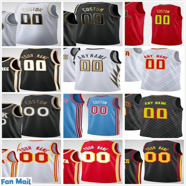 

custom printed danilo 8 gallinari 17 onyeka okongwu 4 skylar mays 24 bruno fernando 0 brandon goodwin men woman kids youth basketball jersey, Black;red